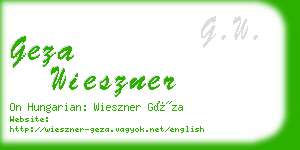 geza wieszner business card